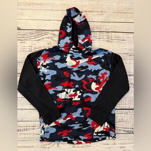 Nike Blue Red Black Camo Hoodie YXL